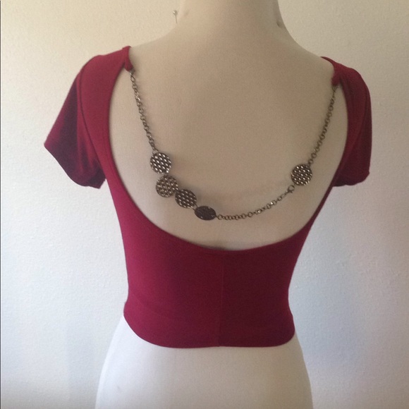 Maroon Crop Top - Picture 3 of 5